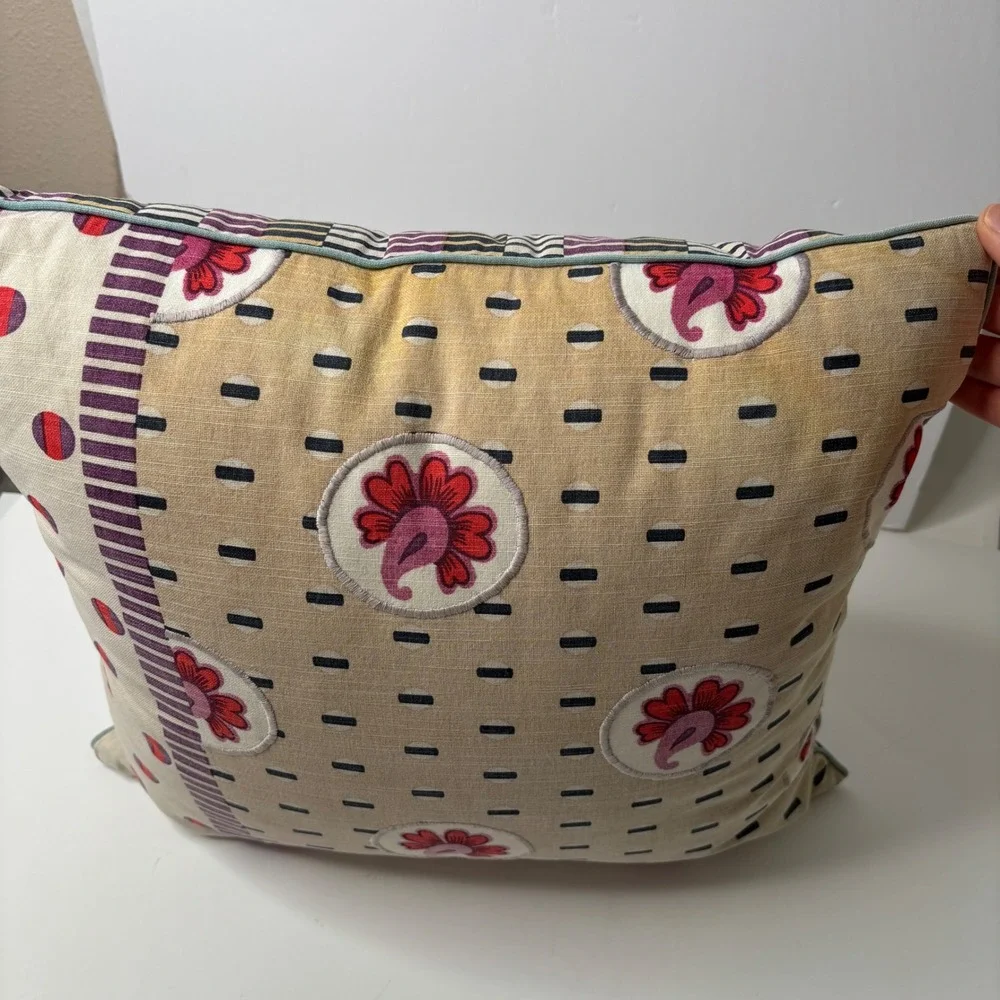 SUNO for Anthropologie Decorative Throw Pillow Mixed Print Floral‎ Boho 18x16.5